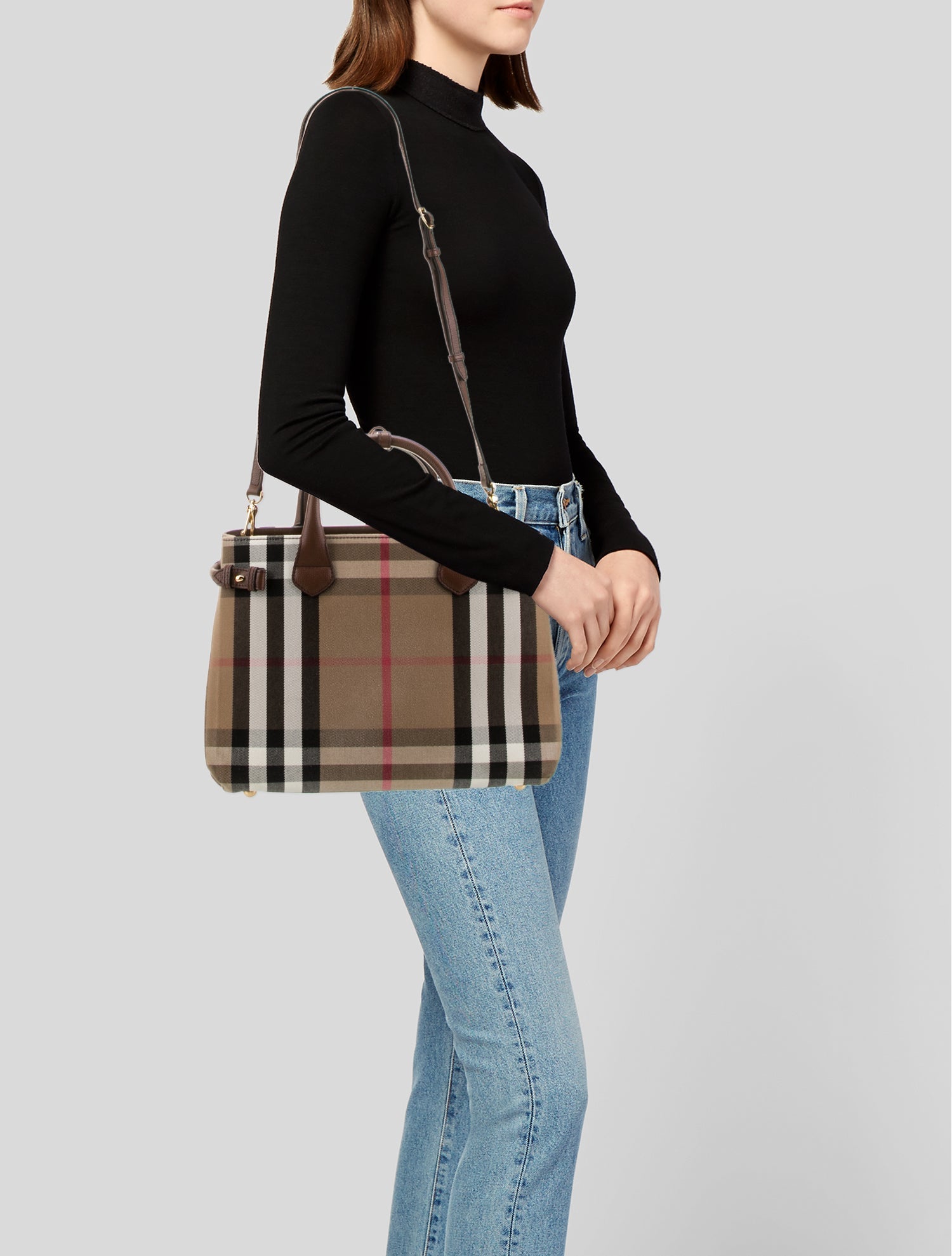 Burberry Canvas Top Handle Bag